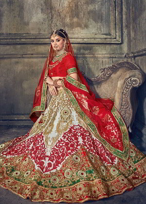 Национальный индийский женский свадебный костюм лехенга (ленга) чоли