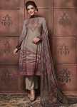 Серое индийское платье / костюм, с длинными рукавами