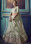 Фисташковый индийский женский костюм лехенга (ленга) чоли
