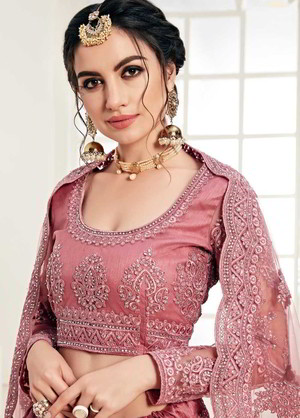 Индийский женский свадебный костюм лехенга (ленга) чоли из фатина