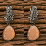 *Коричневые индийские серьги со стразами