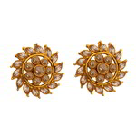 *Золотые латунные индийские серьги с искусственными камнями
