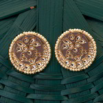 *Золотые и серые латунные индийские серьги с искусственными камнями, бисером