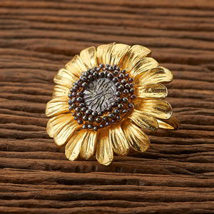 Золотое женское индийское кольцо