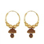 *Золотые индийские серьги из латуни с бисером