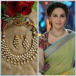 *Молочное и золотое индийское украшение на шею со стразами, искусственными камнями