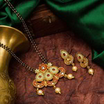 Мангалсутра — позолоченное свадебное индийское ожерелье + серьги