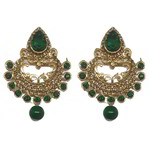 *Золотые латунные индийские серьги с перламутровыми бусинками