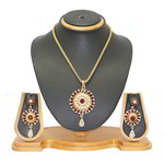 *Бордовый и красный индийский кулон на шею со стразами, искусственными камнями