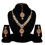 *Молочное и золотое индийское украшение на шею со стразами, искусственными камнями