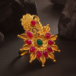 Позолоченное женское индийское кольцо