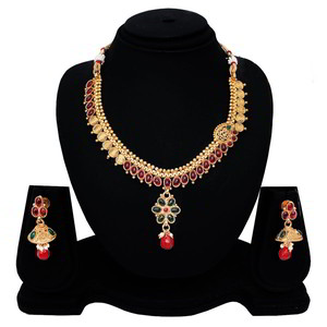 Цвета меди, зелёное и золотое медное индийское украшение на шею со стразами, искусственными камнями