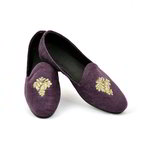 Фиолетовые индийские мужские моджари, украшенные вышивкой люрексом