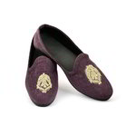 Фиолетовые мужские моджари, украшенные вышивкой с люрексом