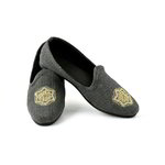 Серые мужские моджари, украшенные вышивкой с люрексом