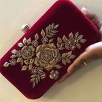 Бордовый женский клатч