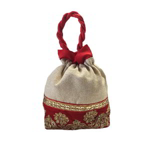 Золотая шёлковая, бархатная и шёлковая сумочка-мешочек с пайетками, кружевами