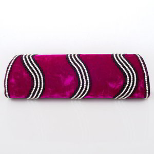 Розовая бархатная женская сумочка-клатч с бисером