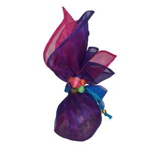 Лиловая и фиолетовая сумочка-мешочек