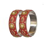 *Бордовый латунный индийский браслет со стразами, искусственными камнями