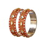 *Молочный и золотой латунный индийский браслет со стразами, искусственными камнями