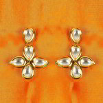 *Молочные и золотые индийские серьги со стразами, искусственными камнями