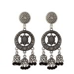 *Серебристые и золотые латунные индийские серьги с бисером