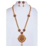 *Золотые и розовые индийское украшение на шею со стразами, искусственными камнями