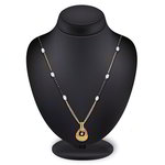 *Золотое индийское свадебное украшение (мангалсутра) со стразами, перламутровыми бусинками