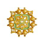 *Молочное и золотое латунное женское индийское кольцо со стразами