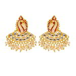 *Золотые латунные индийские серьги со стразами, искусственными камнями