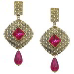 *Золотые латунные индийские серьги с перламутровыми бусинками