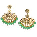 *Коричневые и золотые индийские серьги из латуни со стразами, искусственными камнями