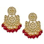 *Коричневые и золотые латунные индийские серьги со стразами, искусственными камнями