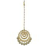 *Молочное, цвета меди и золотое медное индийское украшение на голову (манг-тика) с искусственными камнями, перламутровыми бусинками