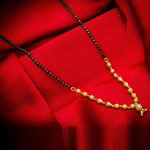 *Золотое и серое индийское свадебное украшение (мангалсутра) с бисером