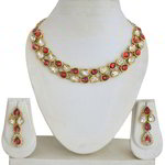 *Бордовые и золотые латунные индийское украшение на шею со стразами, искусственными камнями