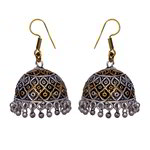*Серебристые латунные индийские серьги с бисером