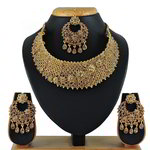 *Золотые индийское украшение на шею со стразами