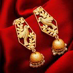 *Цвета меди, коричневые и золотые медные индийские серьги с перламутровыми бусинками