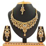 *Золотые индийское украшение на шею со стразами