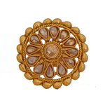 *Коричневое и золотое латунное женское индийское кольцо со стразами