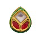 *Бордовое и золотое латунное женское индийское кольцо с искусственными камнями