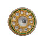 *Молочное и золотое латунное женское индийское кольцо с искусственными камнями