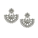 *Молочные и серебристые латунные индийские серьги с бисером