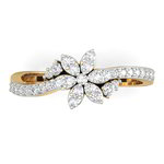 *Серебристое и золотое женское индийское кольцо со стразами