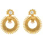 *Молочные и золотые индийские серьги с искусственными камнями
