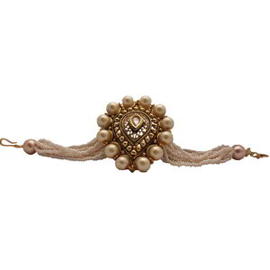 Золотые индийское украшение на шею со стразами