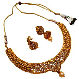 Золотые индийское украшение на шею со стразами