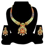 Разноцветное индийское колье + серьги